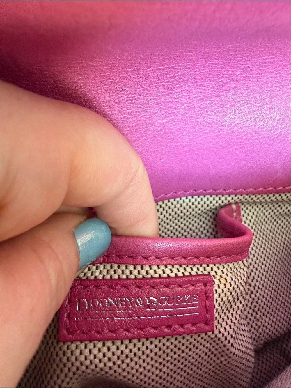 Vintage Y2K Dooney & Bourke Purse Kiwi Green Buckle Hearts Bag Flap Pink Strap - Picture 9 of 16